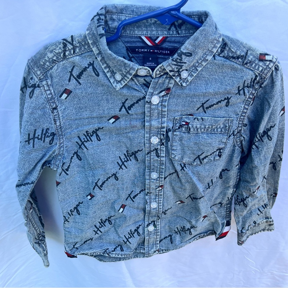 Tommy Hilfiger Gray Button Down Shirt for Kids